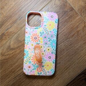 Loopy Case iPhone 13 Floral Burst Matte Phone Case & Frosted Orange Loop Spring